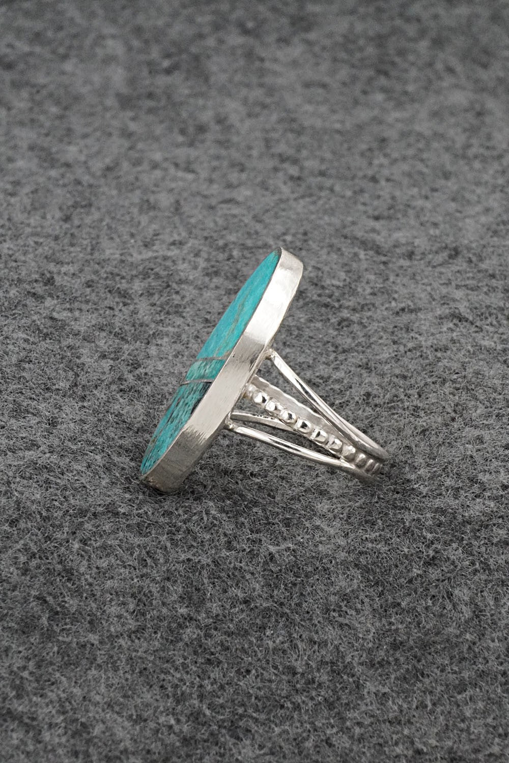 Turquoise & Sterling Silver Ring - Harold Smith - Size 8