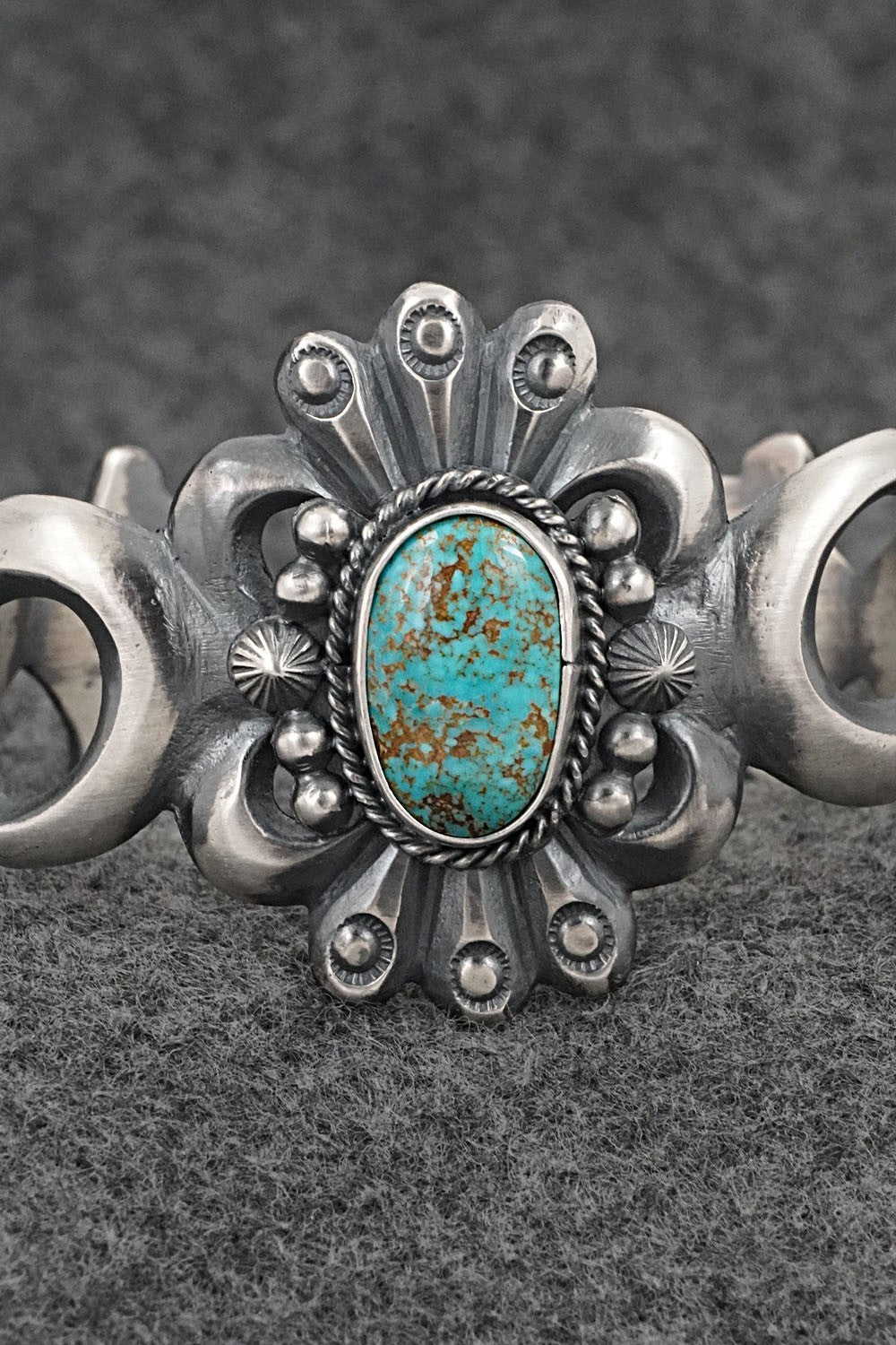 Turquoise & Sterling Silver Bracelet - Harrison Bitsue
