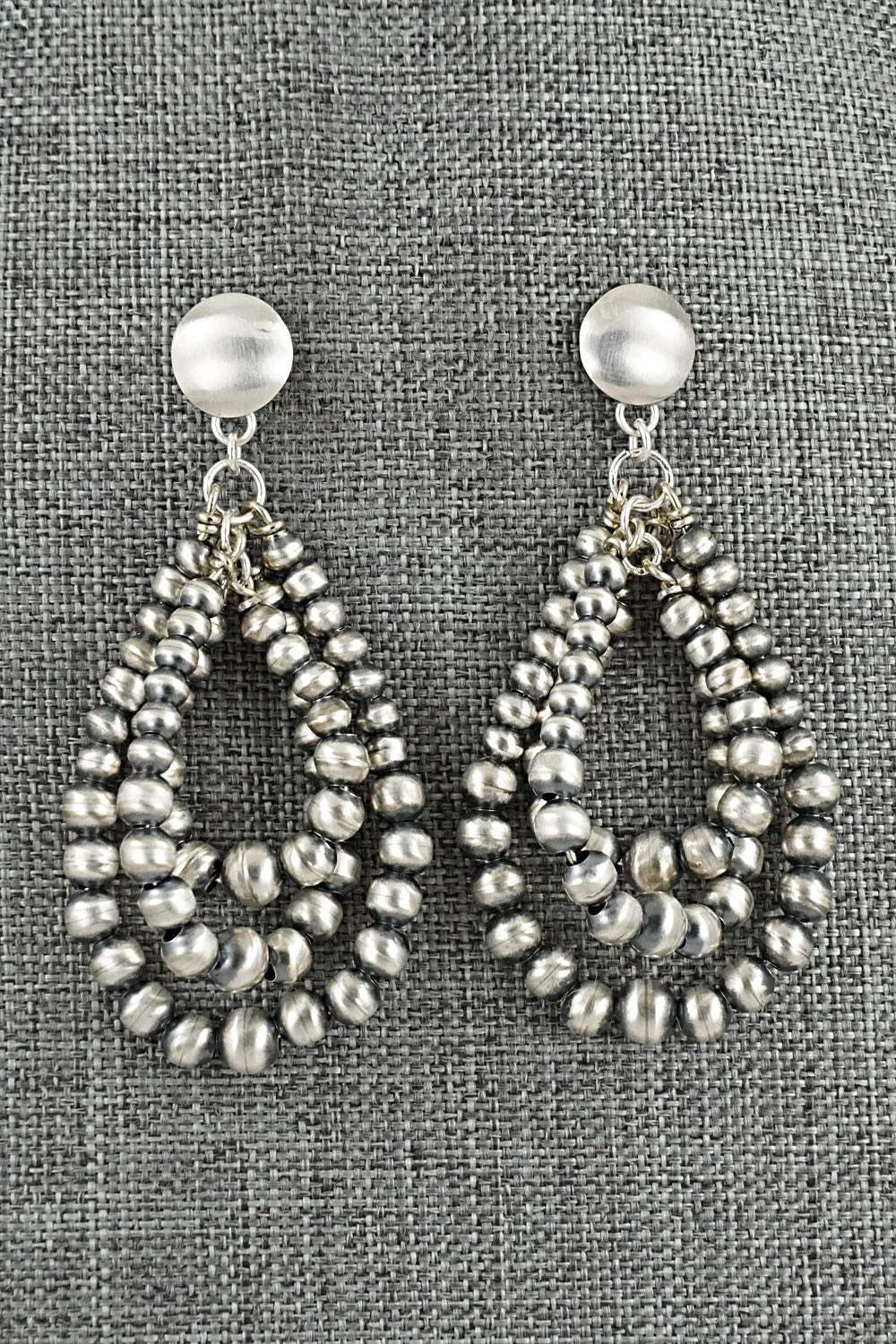 Sterling Silver Navajo Pearl Earrings - Dorinda Mariano