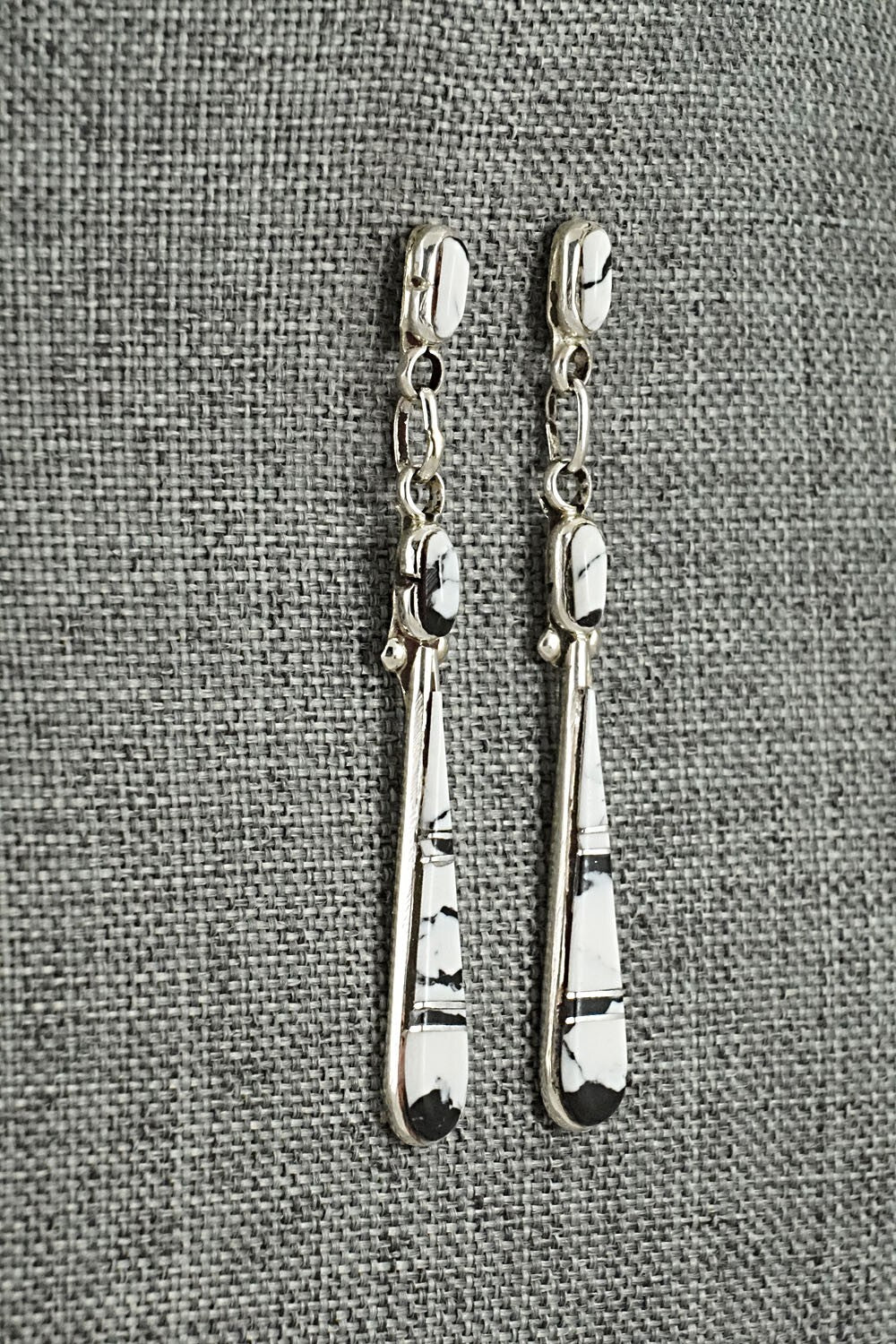 White Buffalo & Sterling Silver Earrings - Terrance Panteah