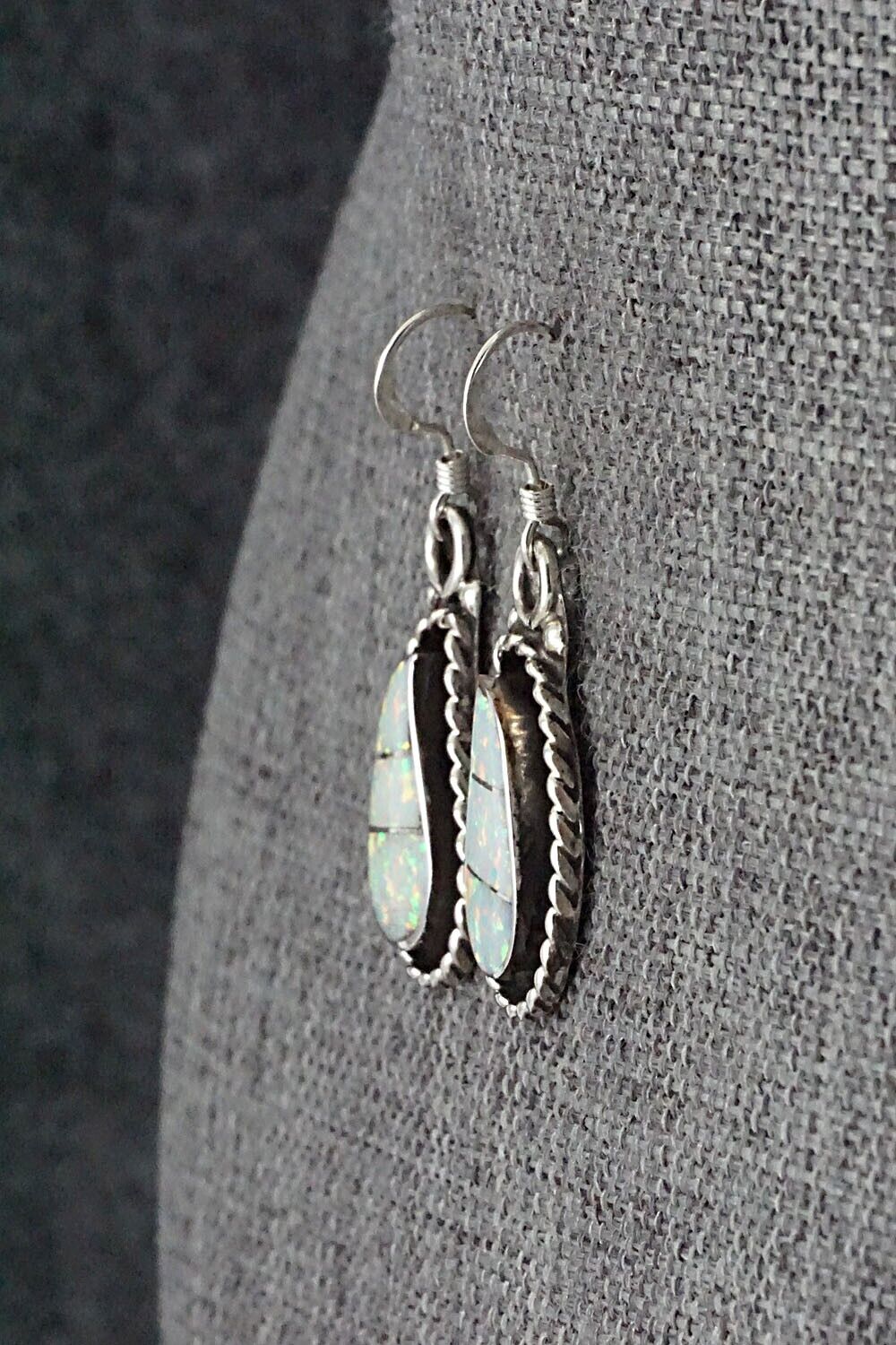 Opalite & Sterling Silver Inlay Earrings - Susie Lowsayatee