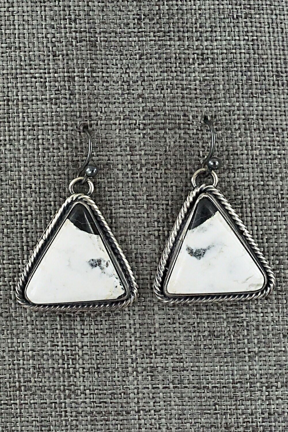 White Buffalo & Sterling Silver Earrings - Angela Martin