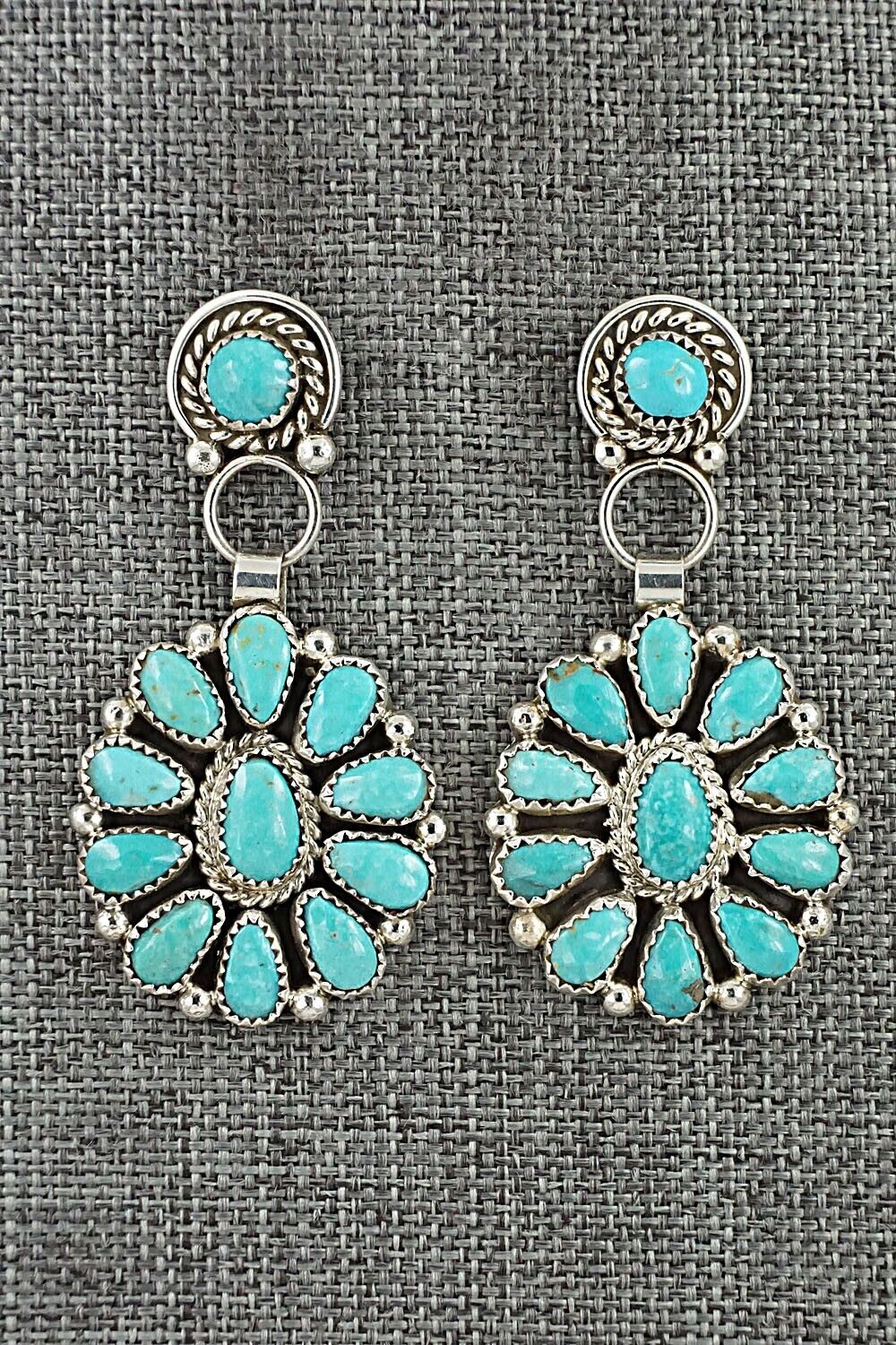 Turquoise & Sterling Silver Earrings - Eunise Wilson