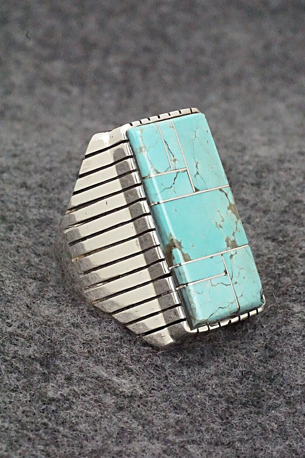 Turquoise & Sterling Silver Ring - Trevor Jack - Size 9.5