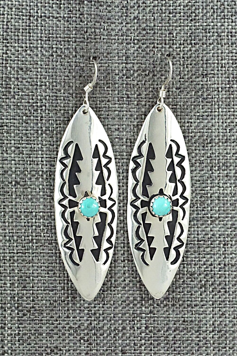 Turquoise & Sterling Silver Earrings - Rosita Singer