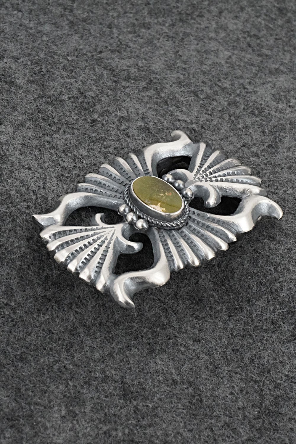 Turquoise & Sterling Silver Belt Buckle - Harrison Bitsue