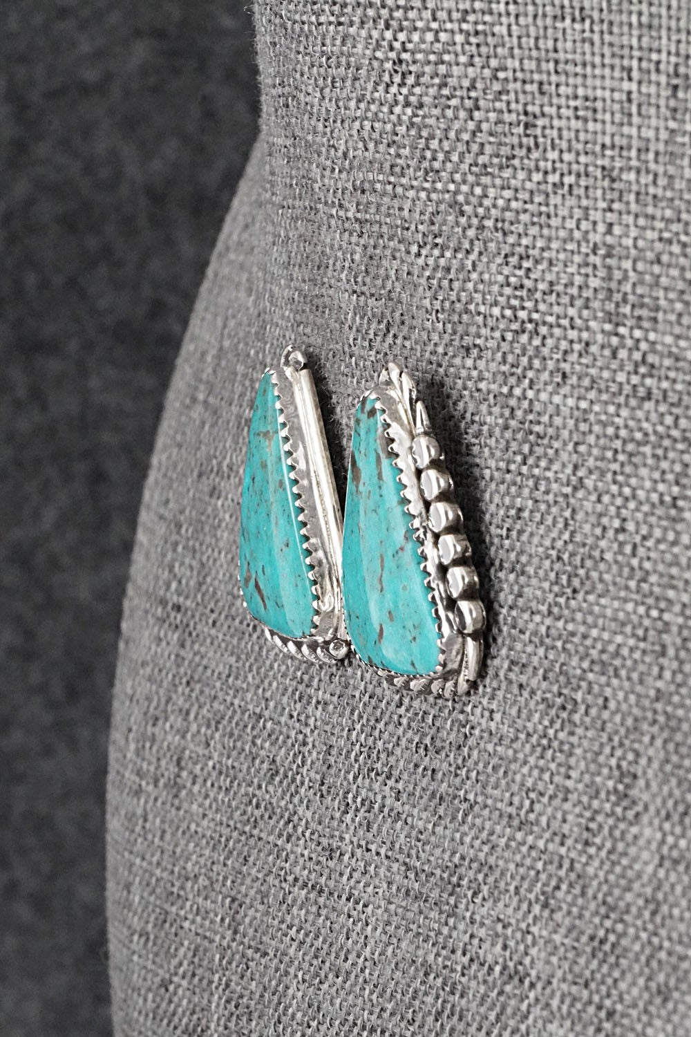 Turquoise and Sterling Silver Earrings - Delores Cadman