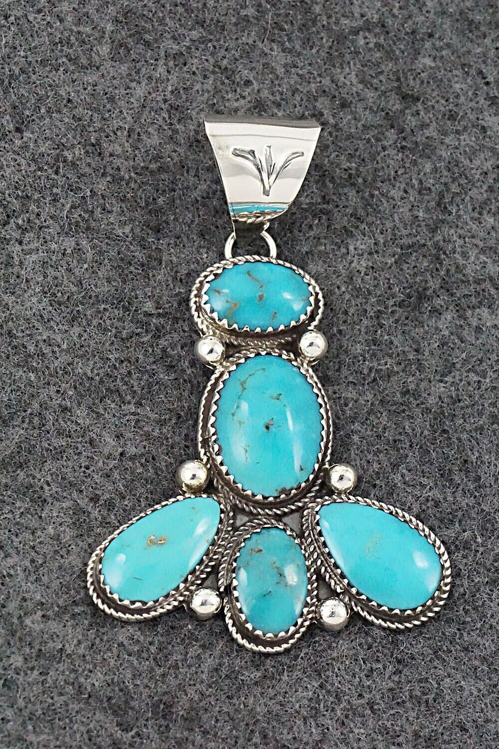 Turquoise & Sterling Silver Pendant - Ernest Hawthorne