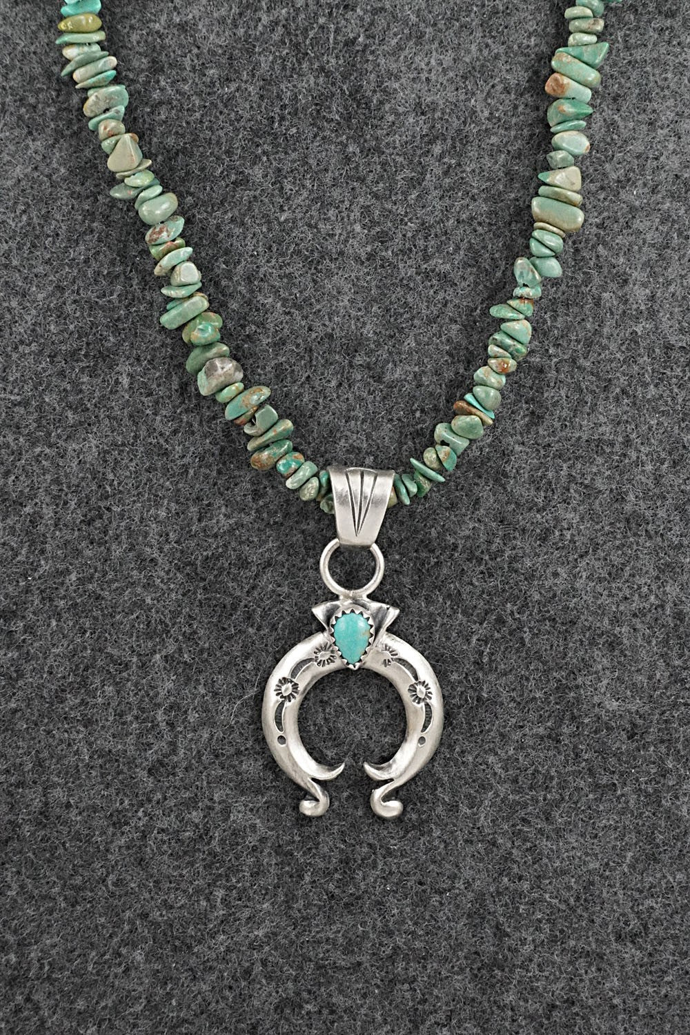 Turquoise & Sterling Silver Necklace 16" - Louise Joe