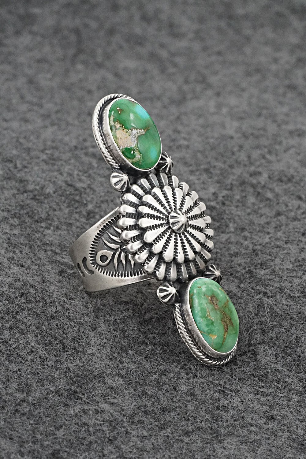 Turquoise & Sterling Silver Ring - Samuel Yellowhair - Size 9.5