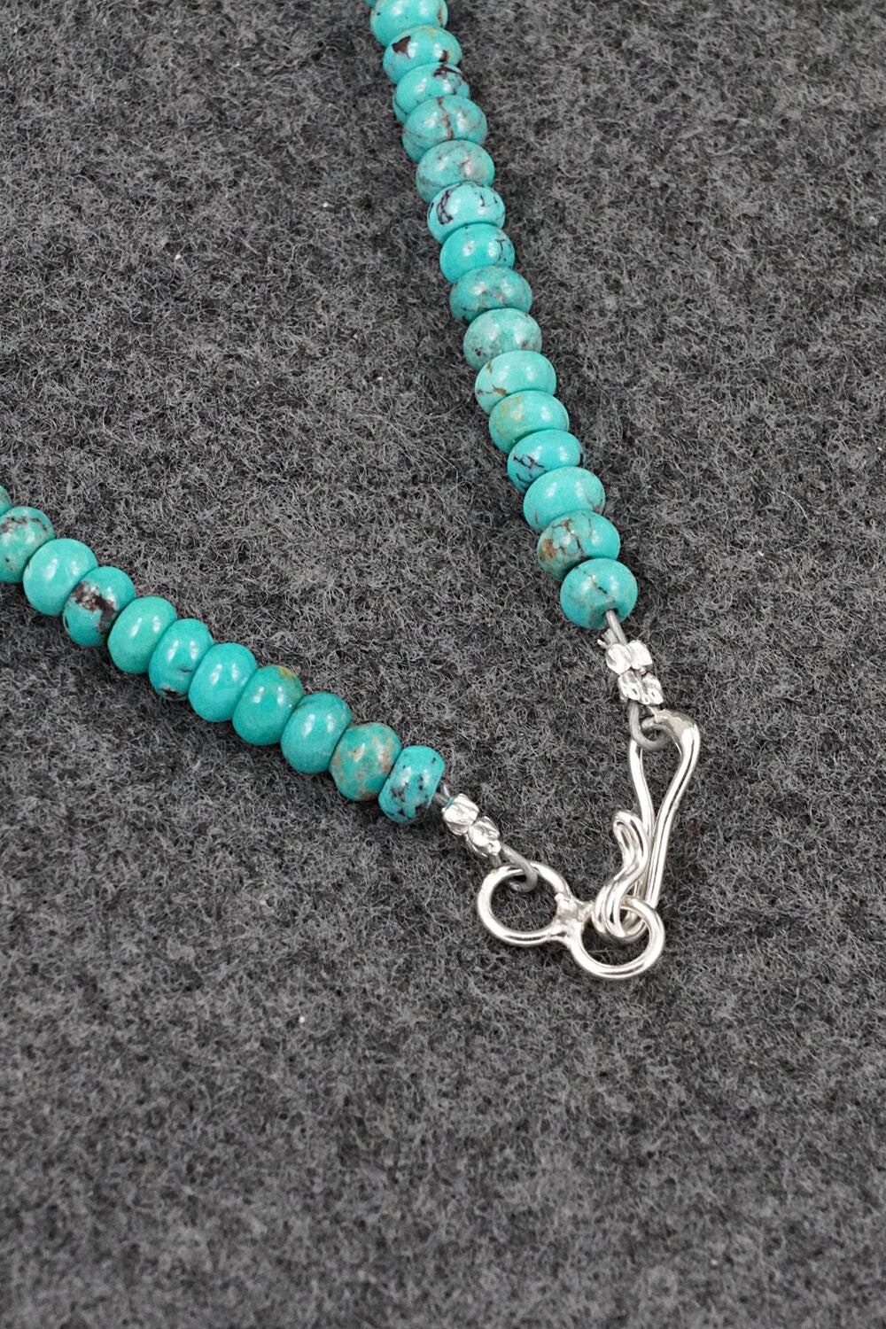 Turquoise & Sterling Silver Necklace 16" - Helen Tsosie