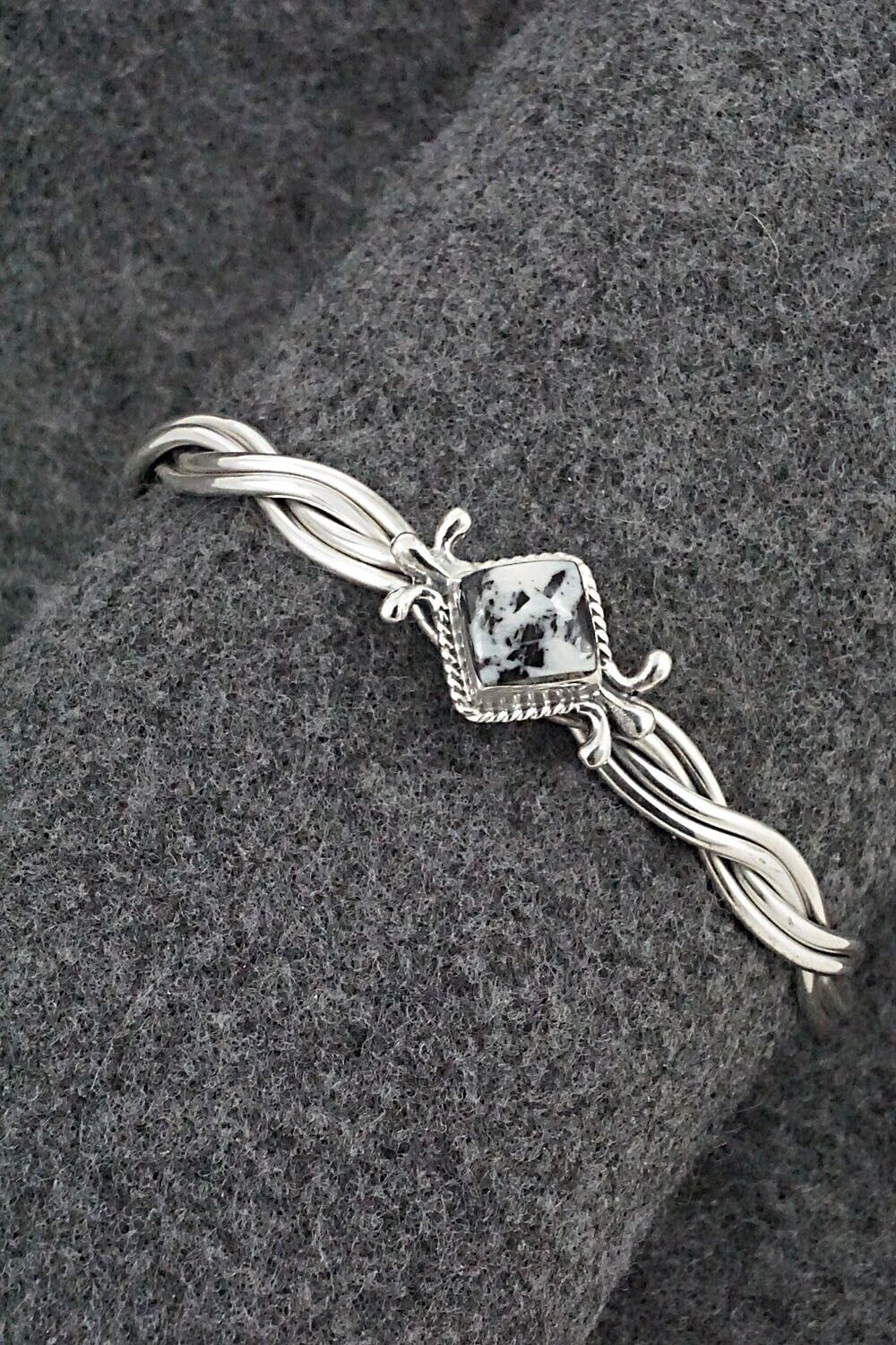 White Buffalo & Sterling Silver Bracelet - Leroy Silversmith