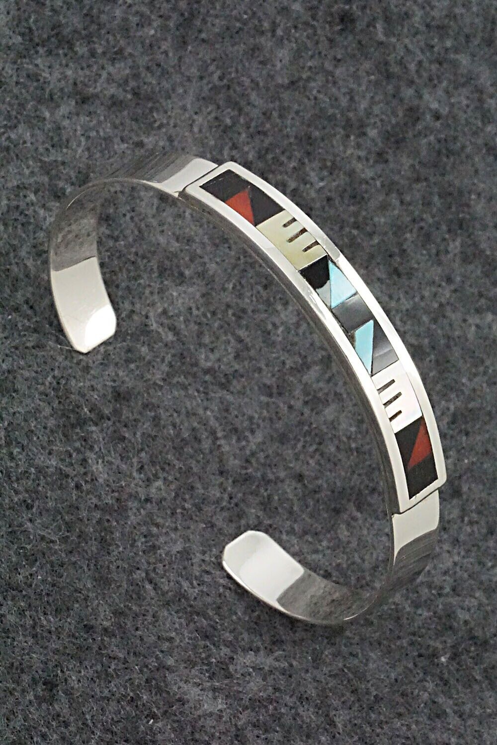 Multi Stone & Sterling Silver Inlay Bracelet - Leander Othole
