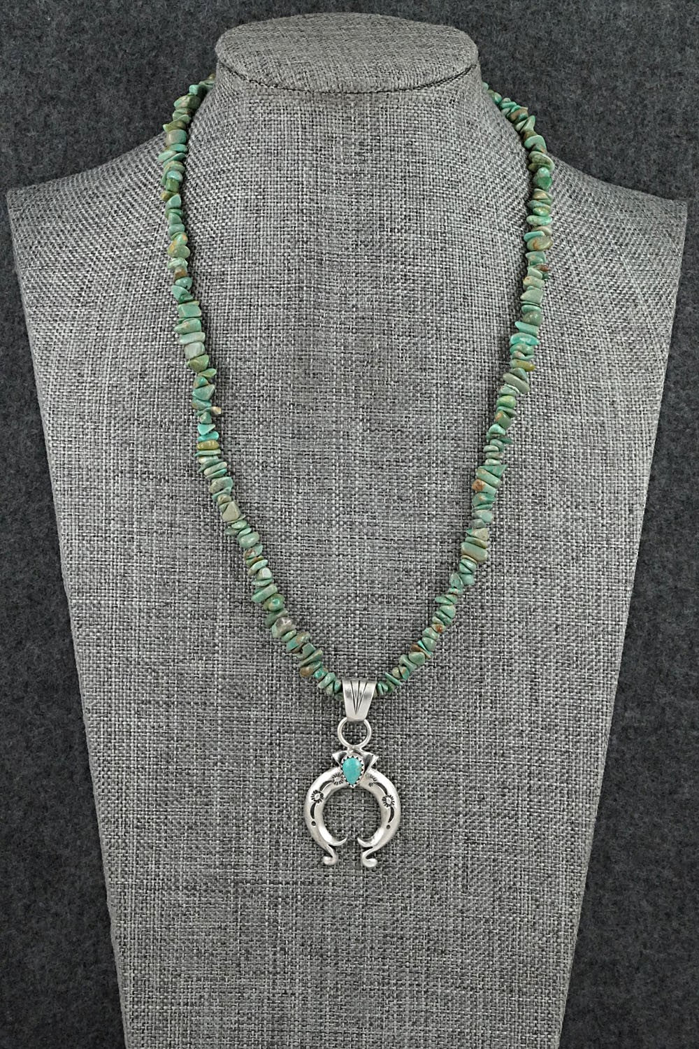 Turquoise & Sterling Silver Necklace 16" - Louise Joe