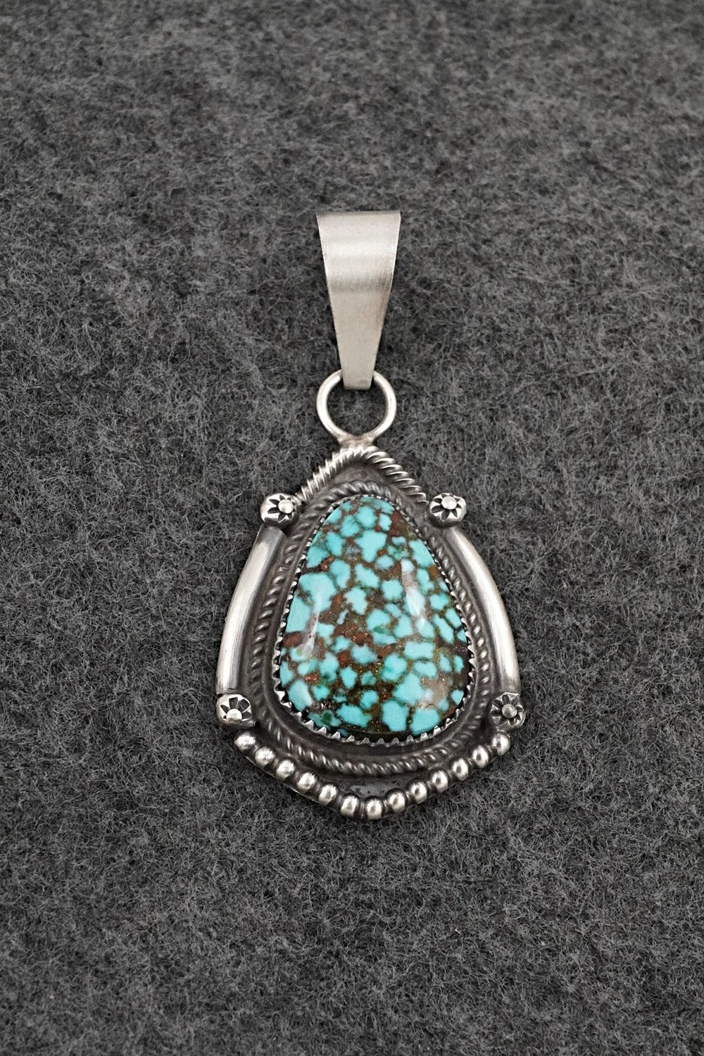 Turquoise & Sterling Silver Pendant - Leslie Nez