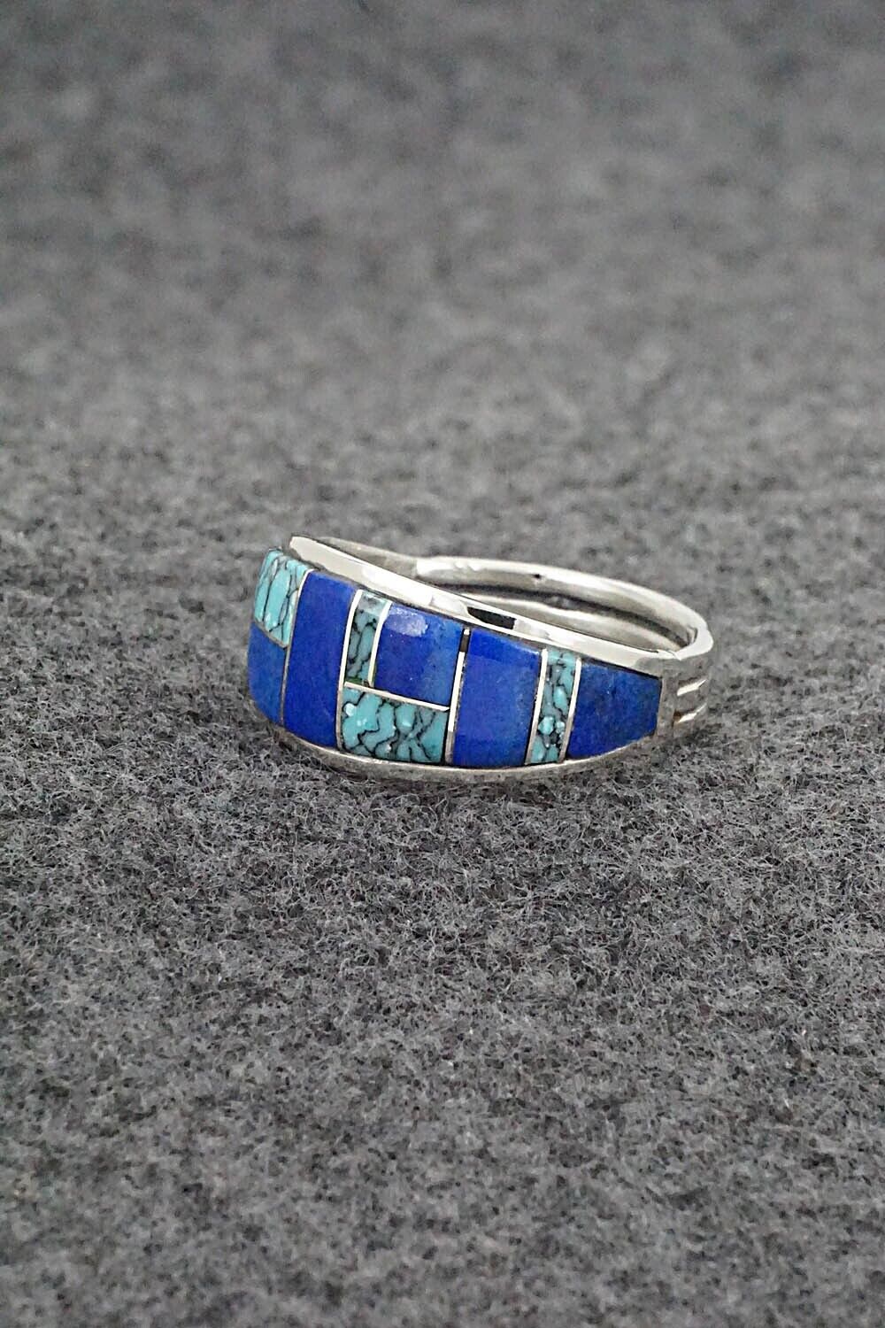 Turquoise, Lapis & Sterling Silver Ring - Edison Yazzie - Size 10