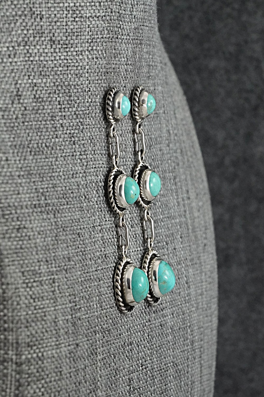 Turquoise & Sterling Silver Earrings - Martin Perry