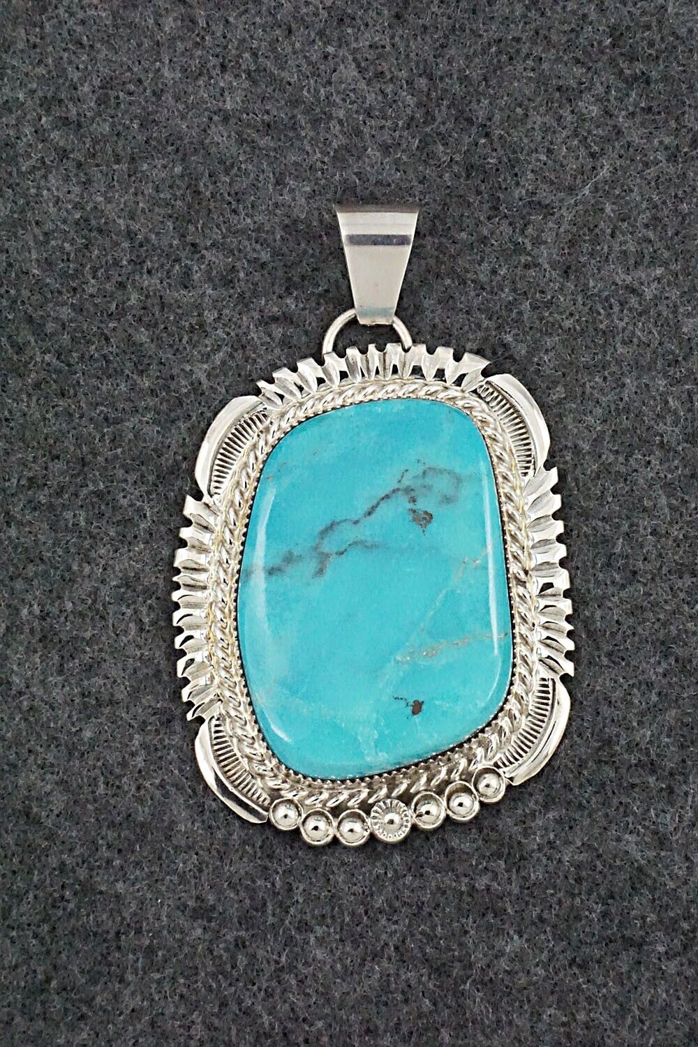 Turquoise & Sterling Silver Pendant - Alvin Joe