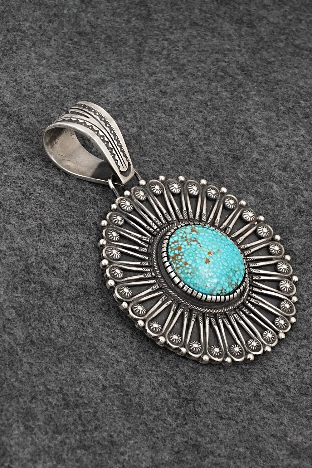 Turquoise & Sterling Silver Pendant - Calvin Martinez