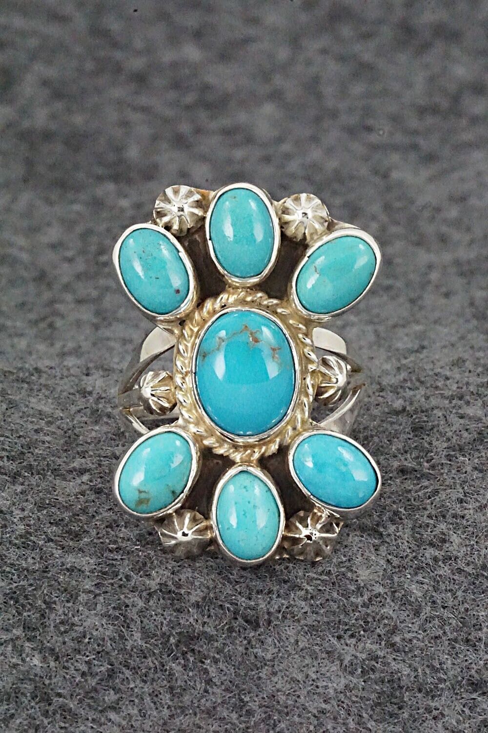 Turquoise & Sterling Silver Ring - Roberta Begay - Size 7.5