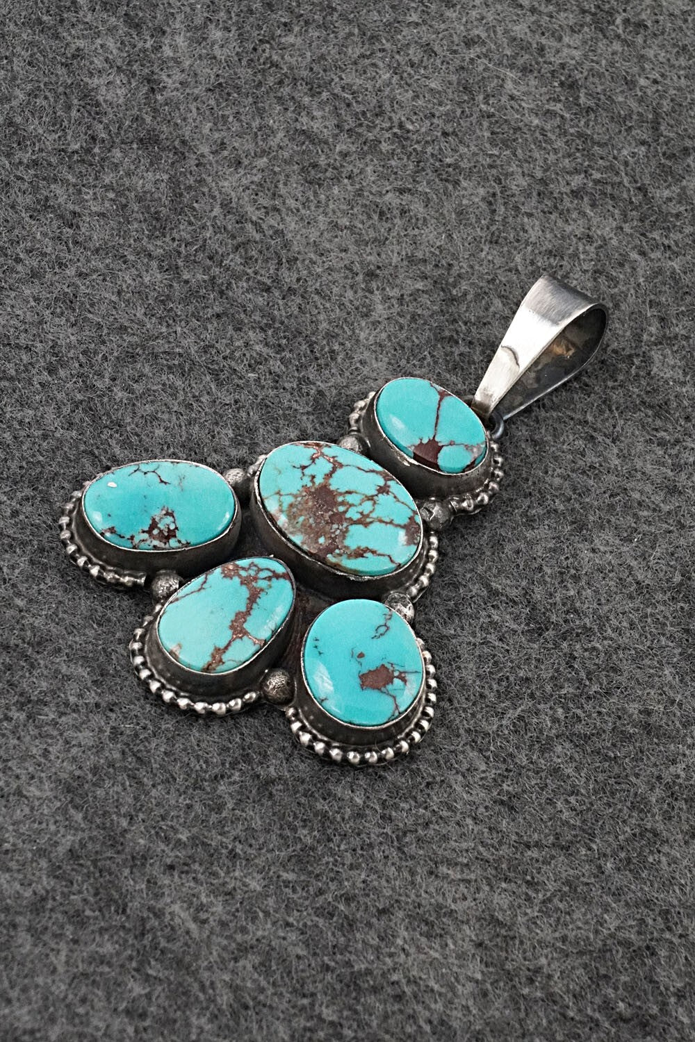 Turquoise & Sterling Silver Pendant and Earrings Set - Darrin Livingston