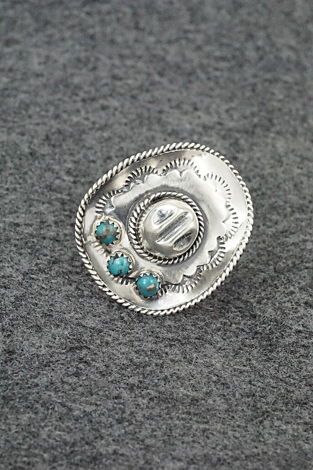 Turquoise & Sterling Silver Ring - Bobby Platero - Size 7