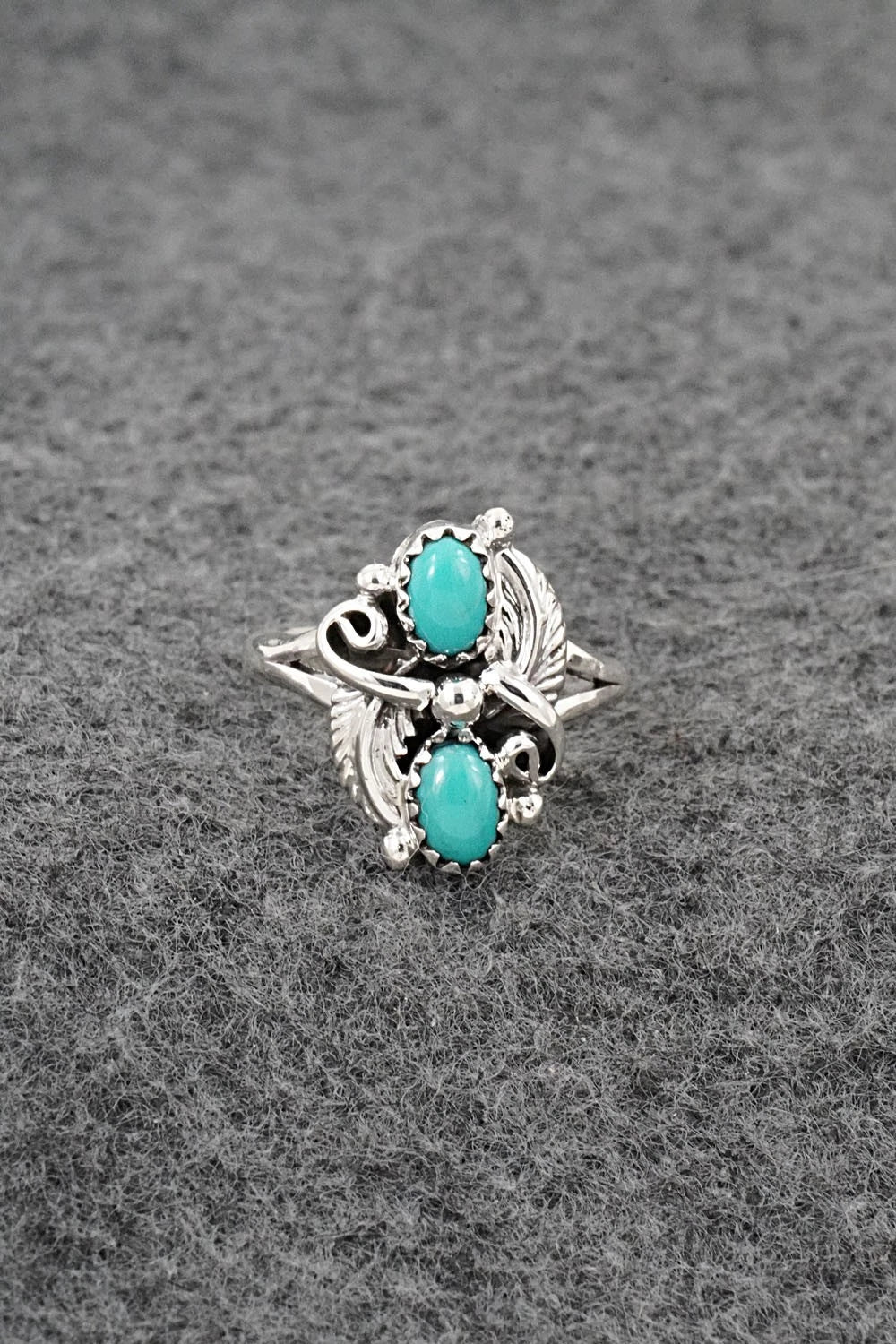 Turquoise and Sterling Silver Ring - Judy Largo - Size 5.75