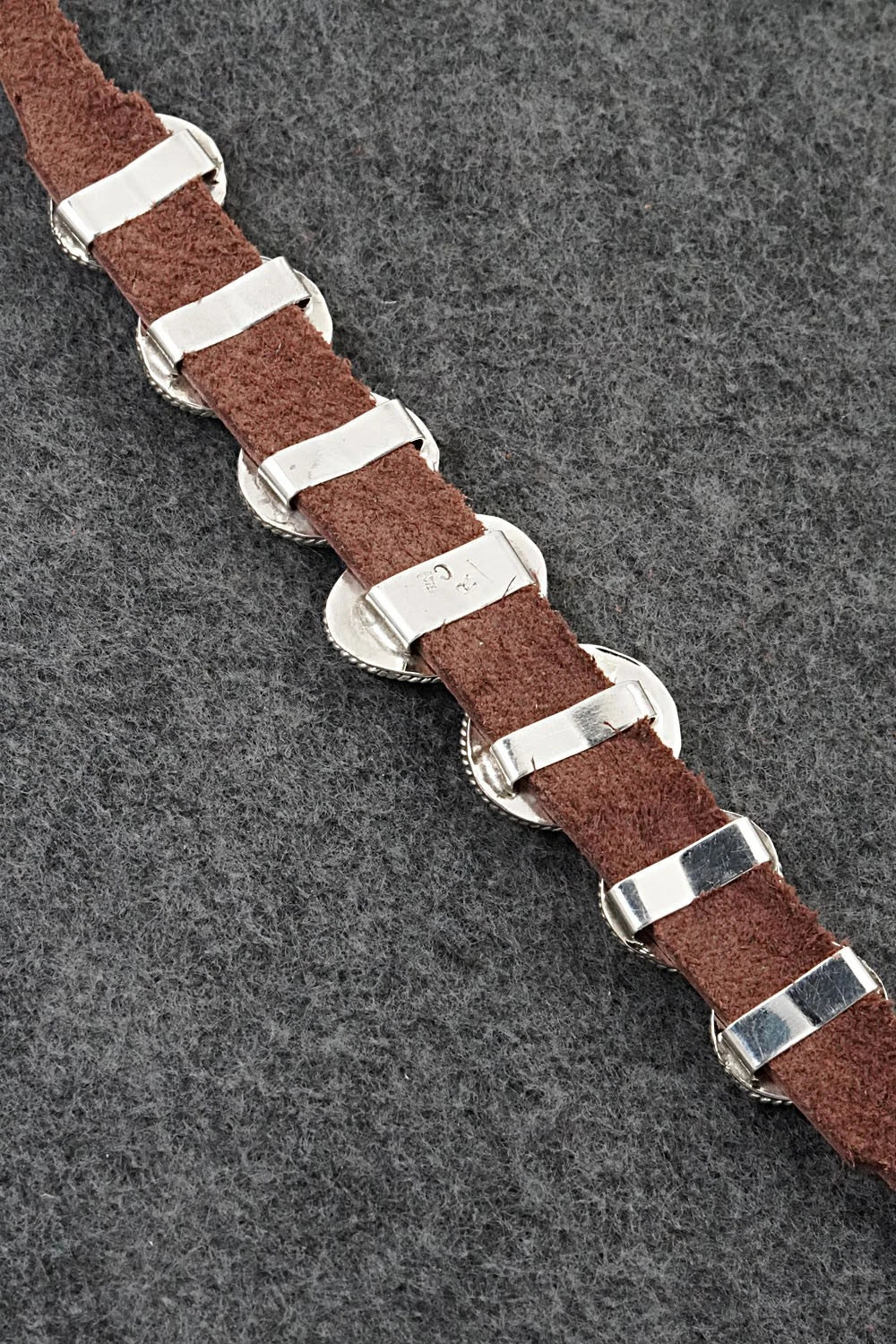 Turquoise, Sterling Silver & Leather Bracelet - Rosita Charlie