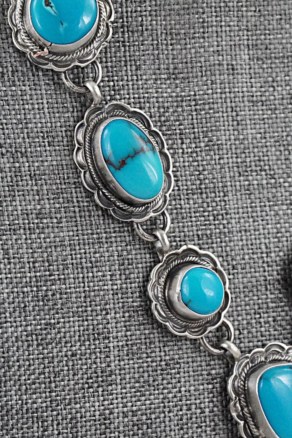 Turquoise & Sterling Silver Necklace Set - Bobby Johnson