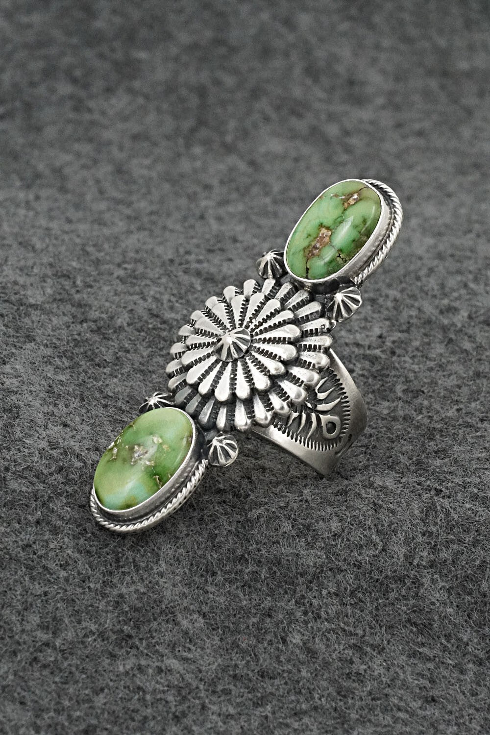 Turquoise & Sterling Silver Ring - Samuel Yellowhair - Size 7.5