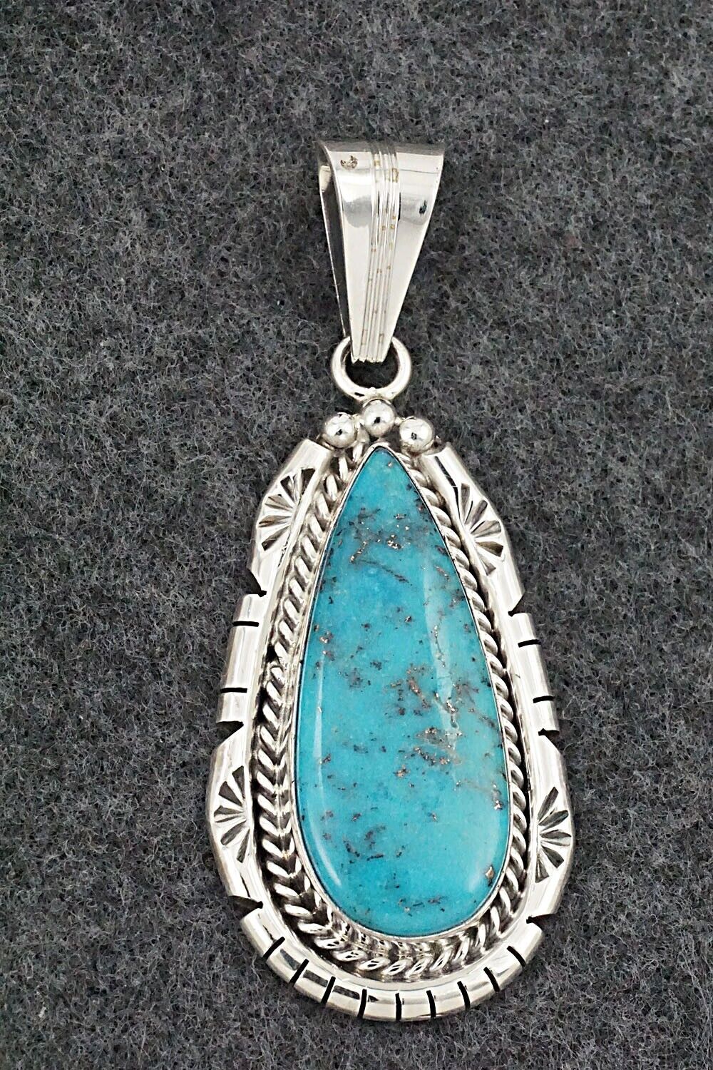 Turquoise & Sterling Silver Pendant - Samuel Yellowhair