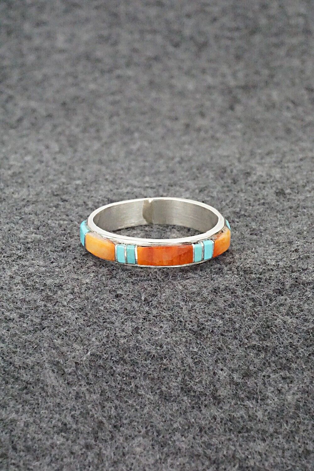Spiny Oyster, Turquoise & Sterling Silver Ring - Helena Jim - Size 13