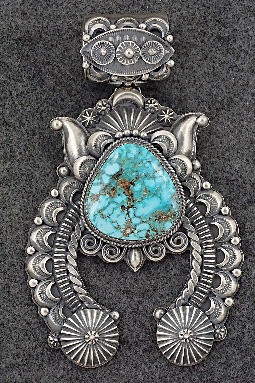 Turquoise & Sterling Silver Pendant - Delbert Gordon