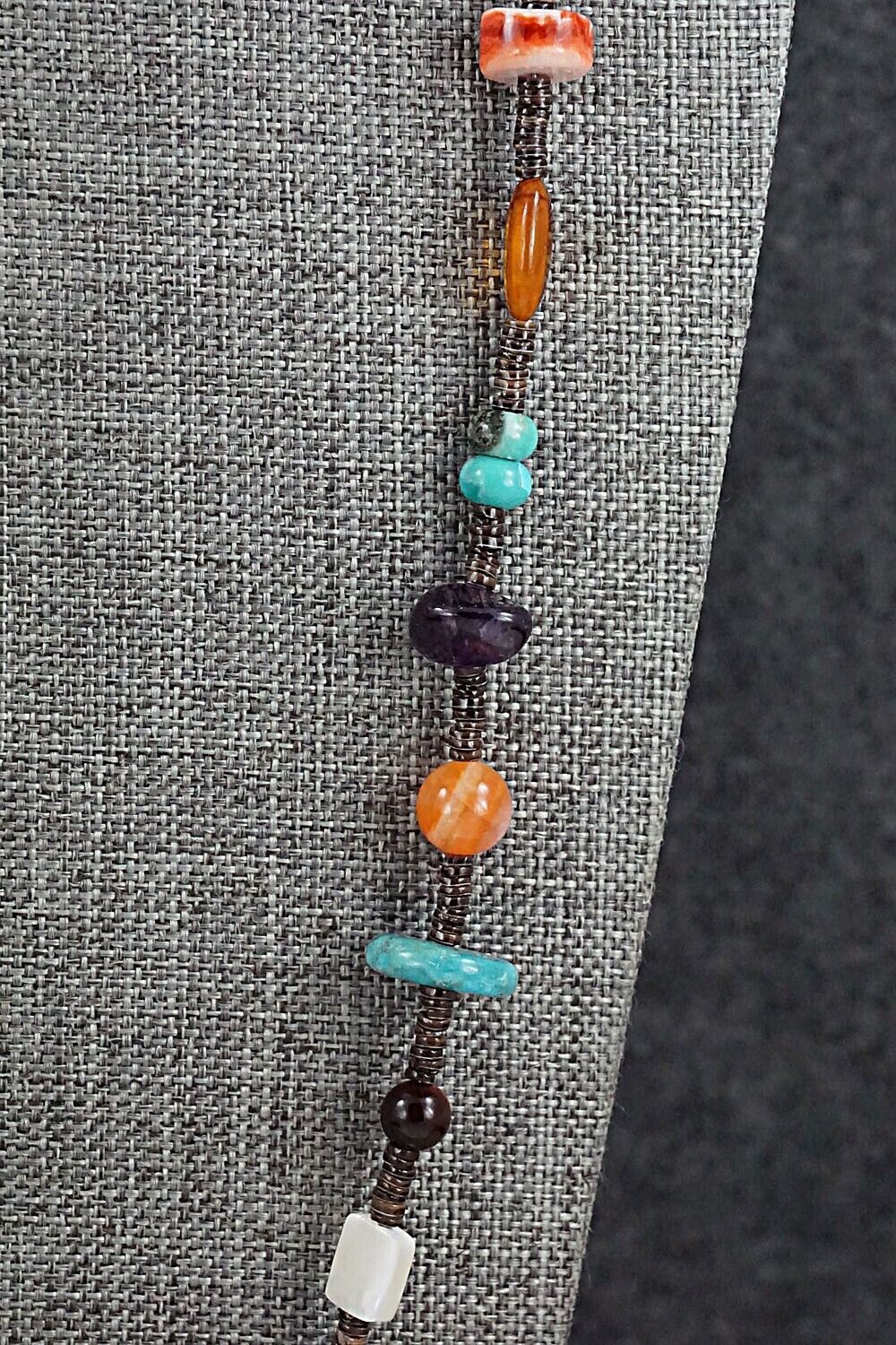 Multi-Stone and Sterling Silver Necklace - Helen Tsosie