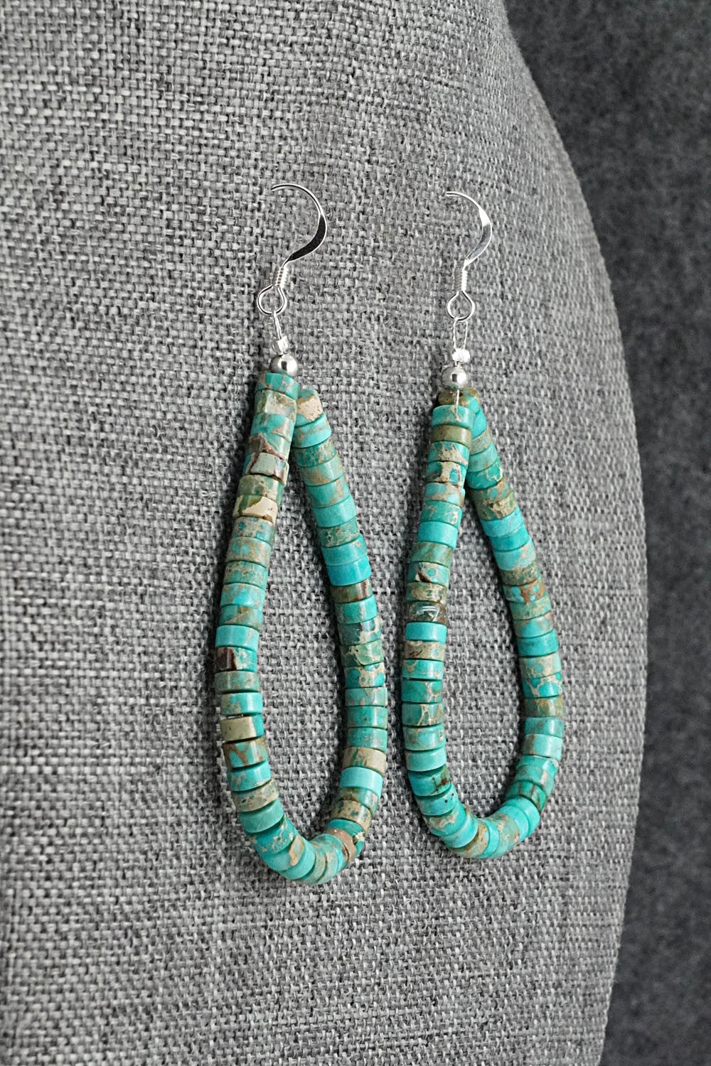 Turquoise & Sterling Silver Earrings - Doreen Jake