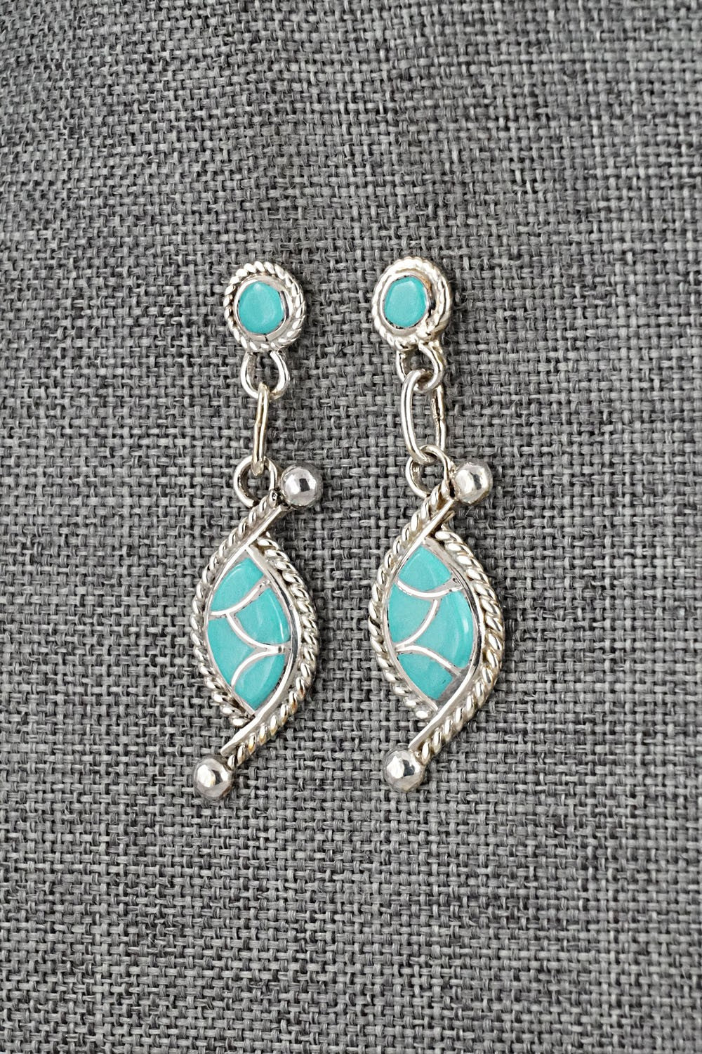 Turquoise & Sterling Silver Earrings - Carlen Seoutewa