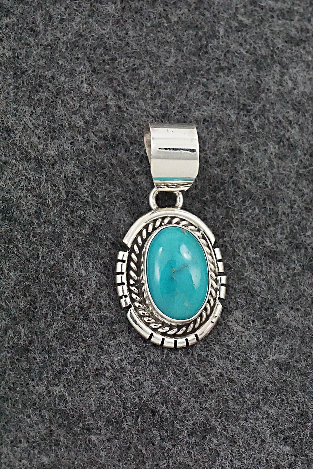 Turquoise & Sterling Silver Pendant - Johnny Frank
