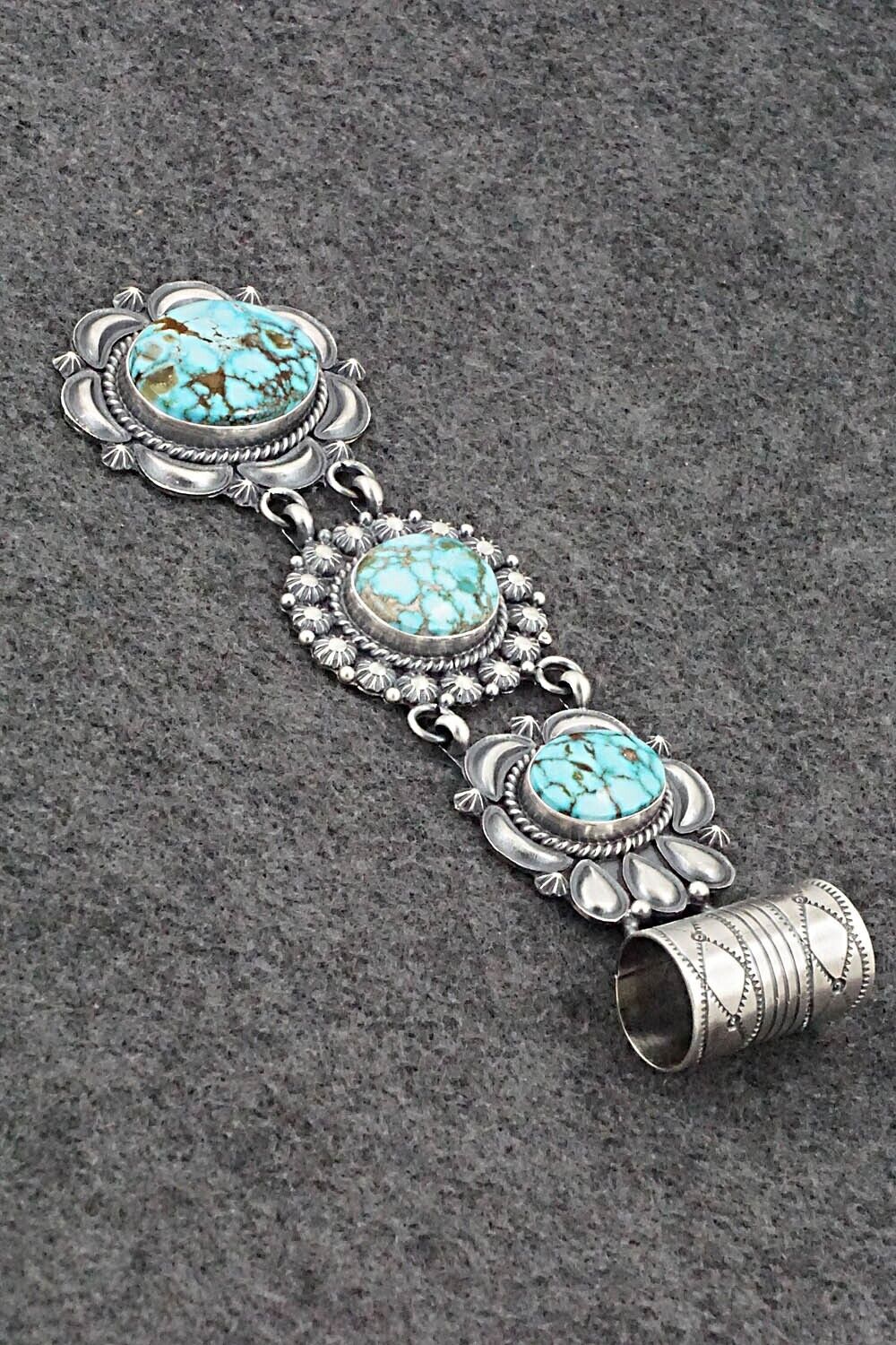 Turquoise & Sterling Silver Pendant - Raymond Delgarito