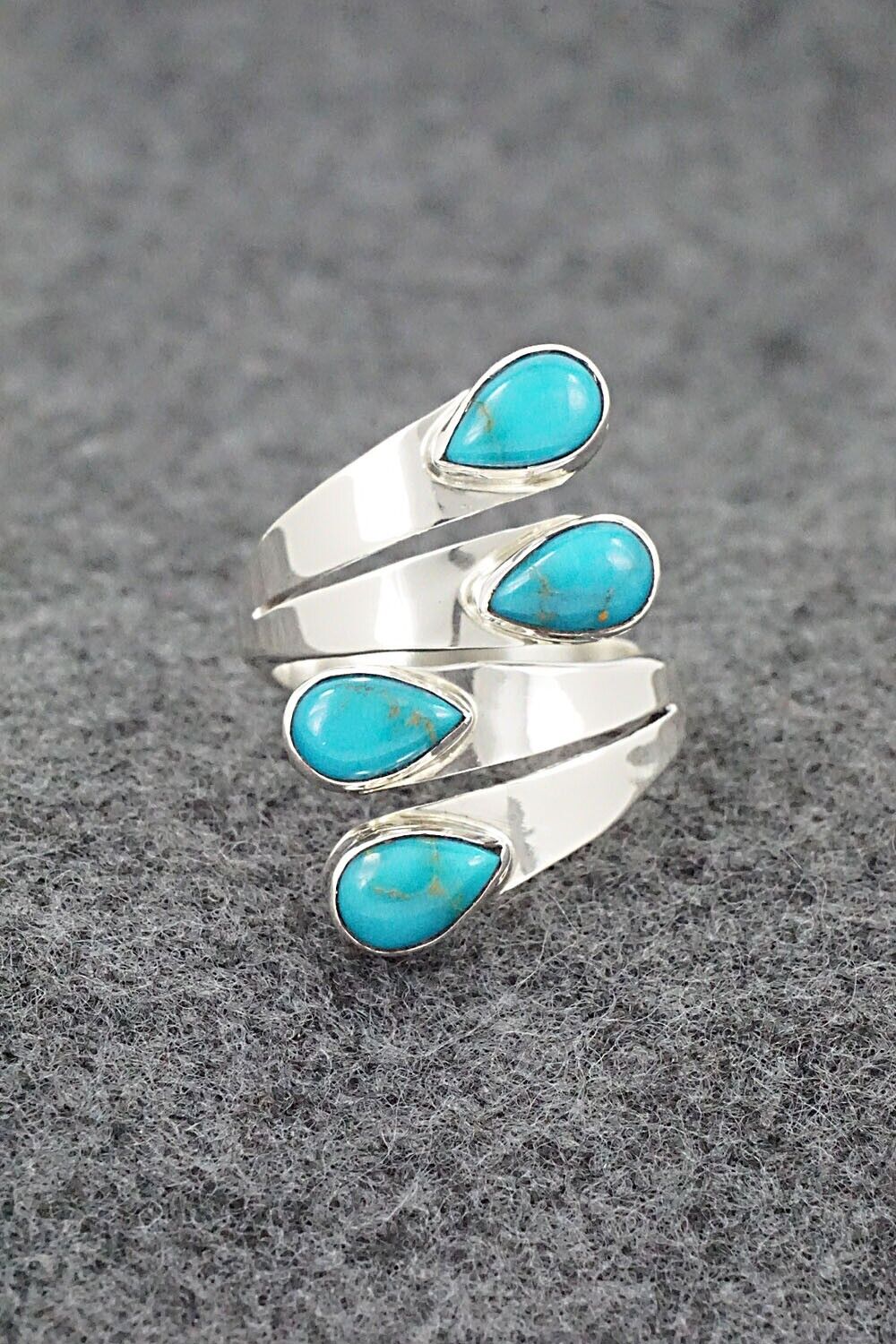 Turquoise & Sterling Silver Ring - Thomas Yazzie - Size 7.5