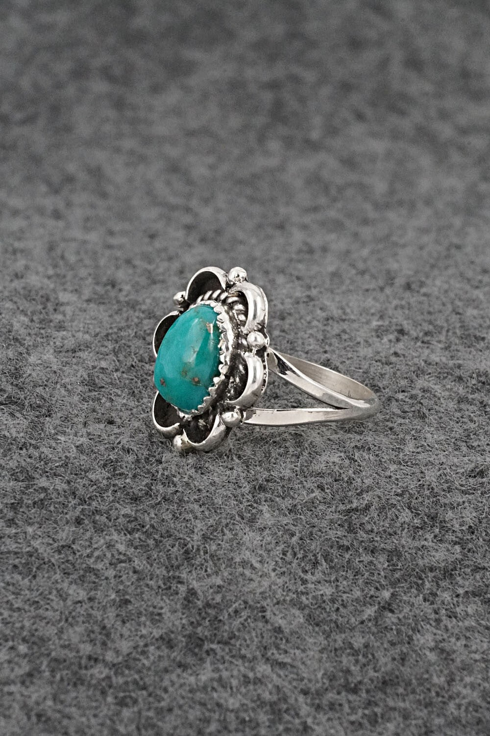 Turquoise & Sterling Silver Ring - Frieda Martinez - Size 6.75
