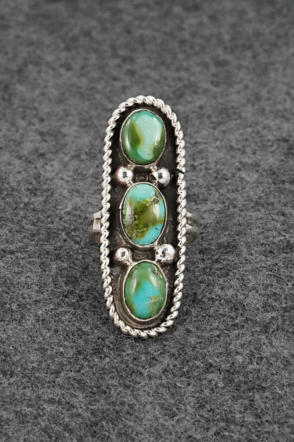 Turquoise & Sterling Silver Ring - Priscilla Reeder - Size 7.5