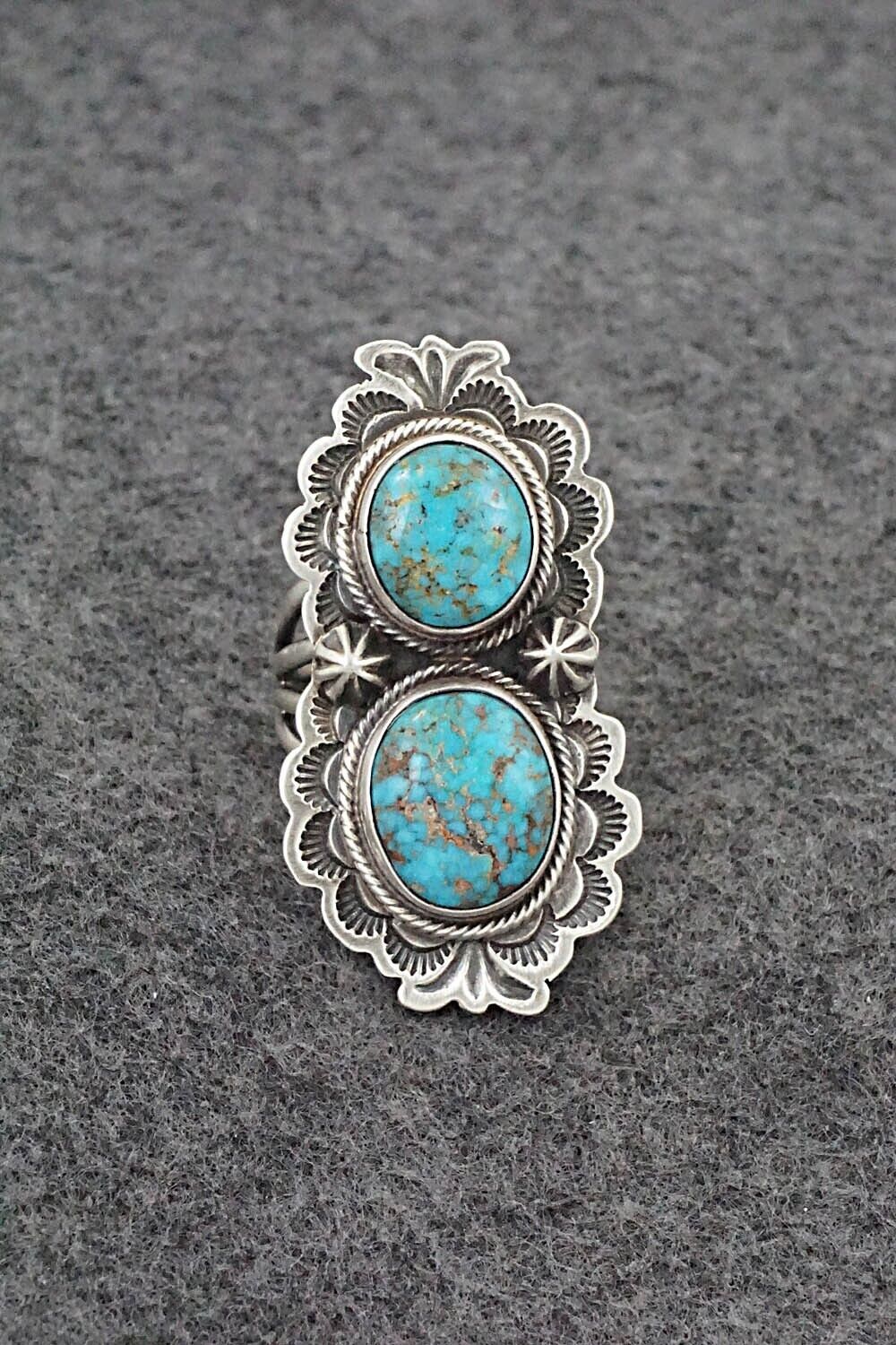 Turquoise & Sterling Silver Ring - Darrin Livingston - Size 7