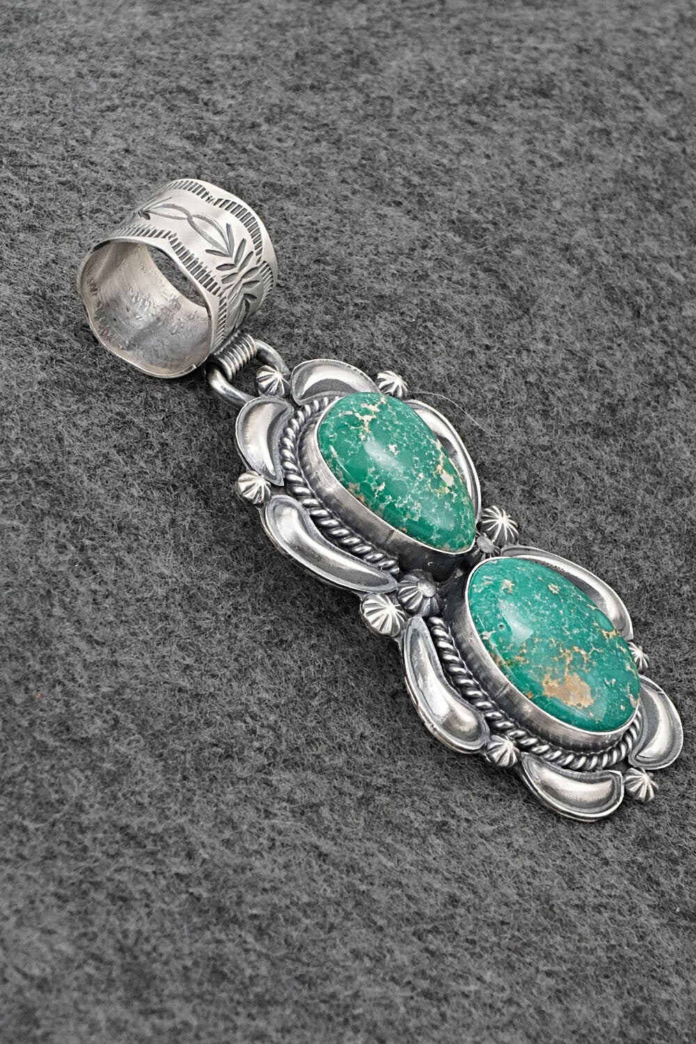 Turquoise & Sterling Silver Pendant - Raymond Delgarito