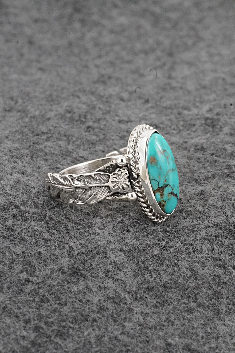 Turquoise & Sterling Silver Ring - Annette Chiquito - Size 9