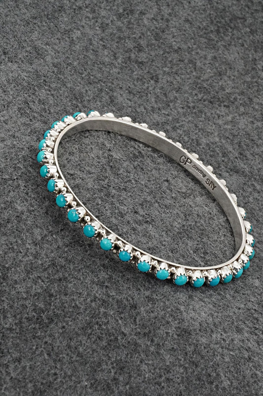 Turquoise & Sterling Silver Bangle Bracelet - Gaynell Parker