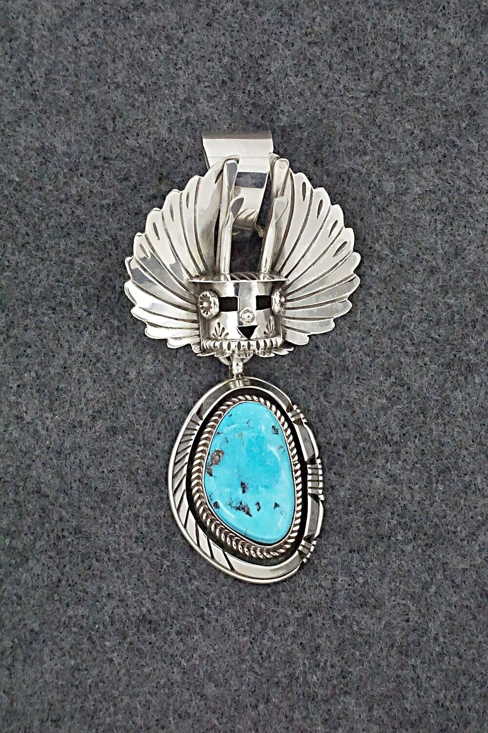 Turquoise & Sterling Silver Pendant - Rita Lee