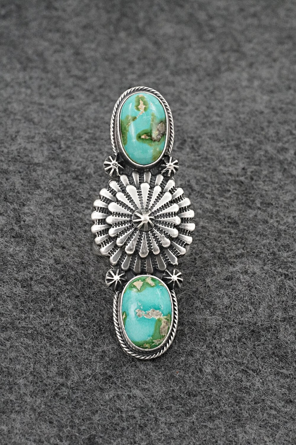 Turquoise & Sterling Silver Ring - Samuel Yellowhair - Size 6.5