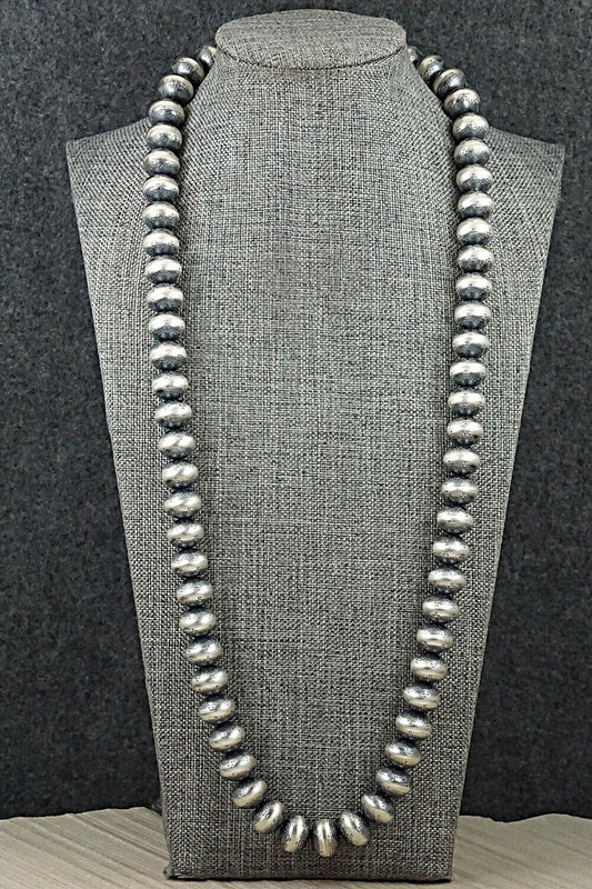 Sterling Silver Navajo Pearl Necklace 26" - Bryannen Halwood