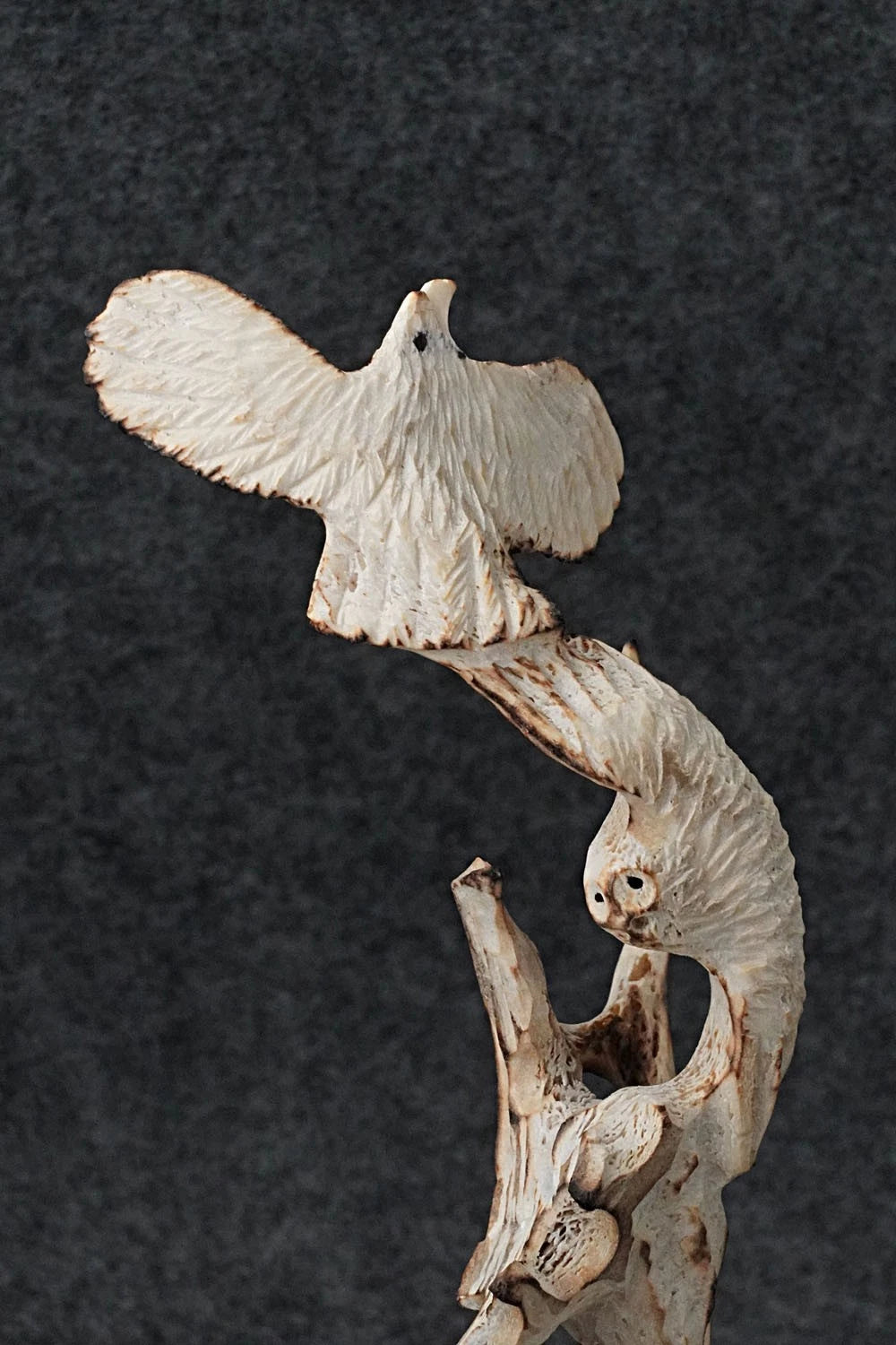 Owl & Eagle Zuni Fetish Carving - Ruben Najera
