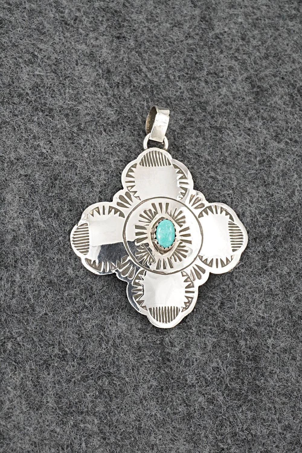 Turquoise & Sterling Silver Pendant - Bertha Begay